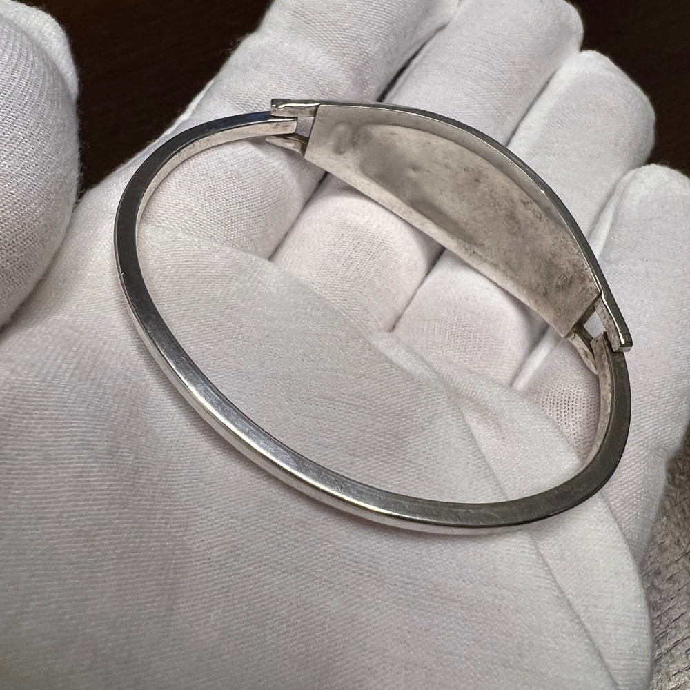 Vintage Alpaca Mexico Bangle Bracelet Multi Color Enamel Silver Tone 7.2 in - Picture 9 of 15